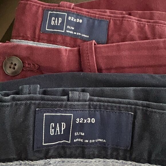 GAP Men's Chino Pants - Navy and Burgundy - Picture 5 of 5